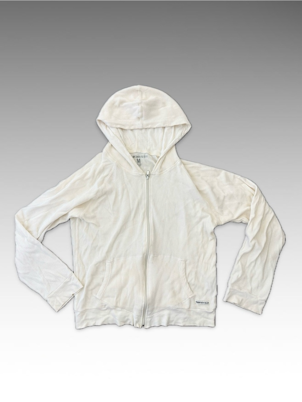 Paper Denim & Cloth Mens Zipper lightweight Hoodie size Medium 100% Cotton